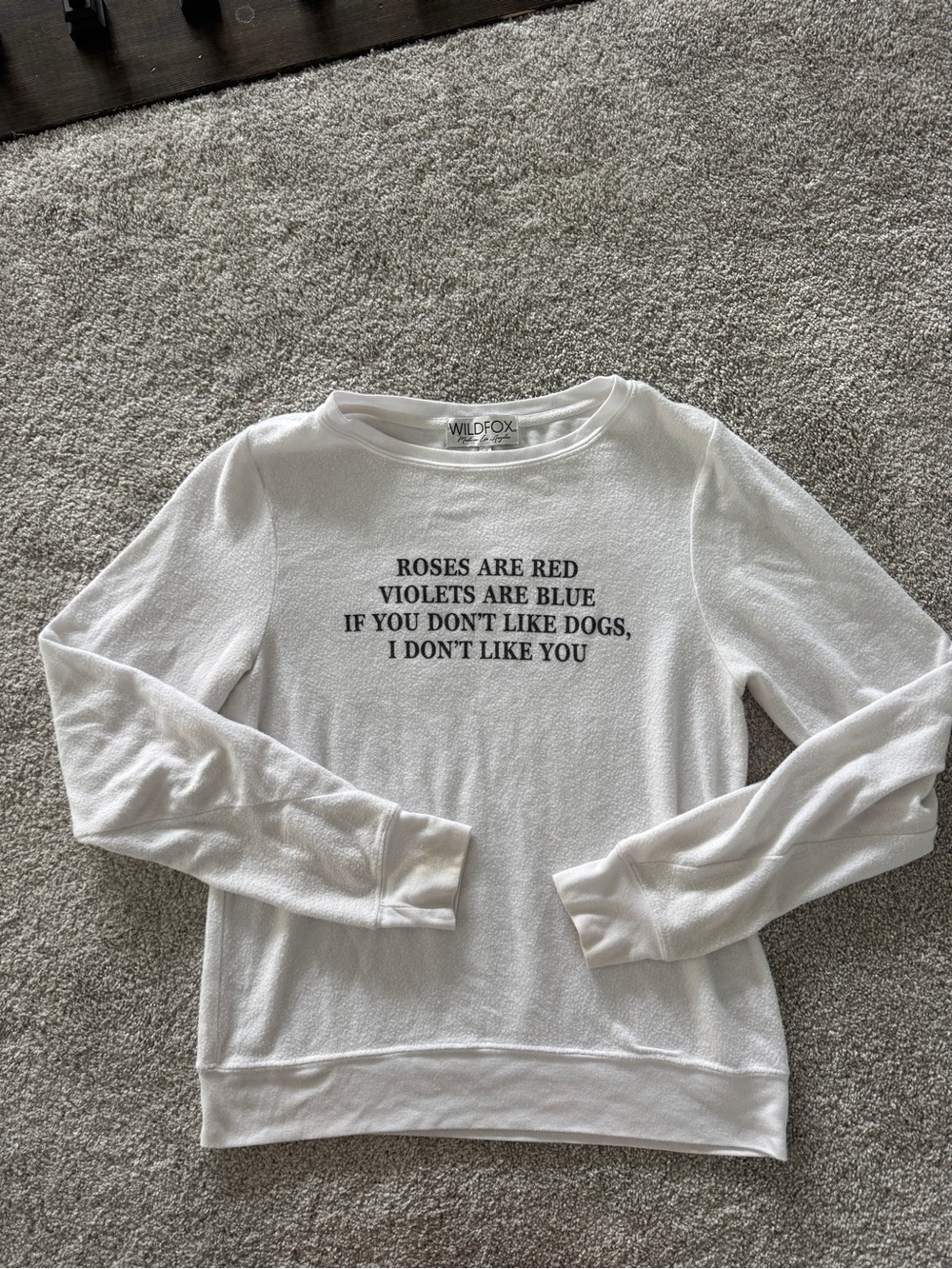 Wildfox Couture White Graphic Sweatshirt - if you don't like dogs